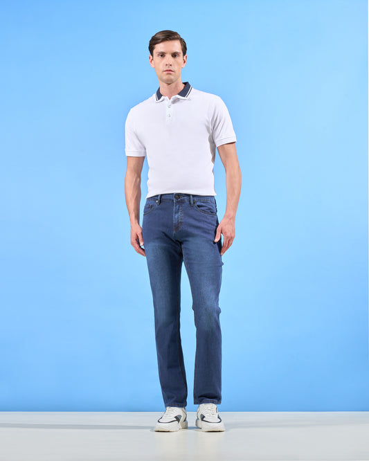 Stretch Dark Blue Denim Jeans