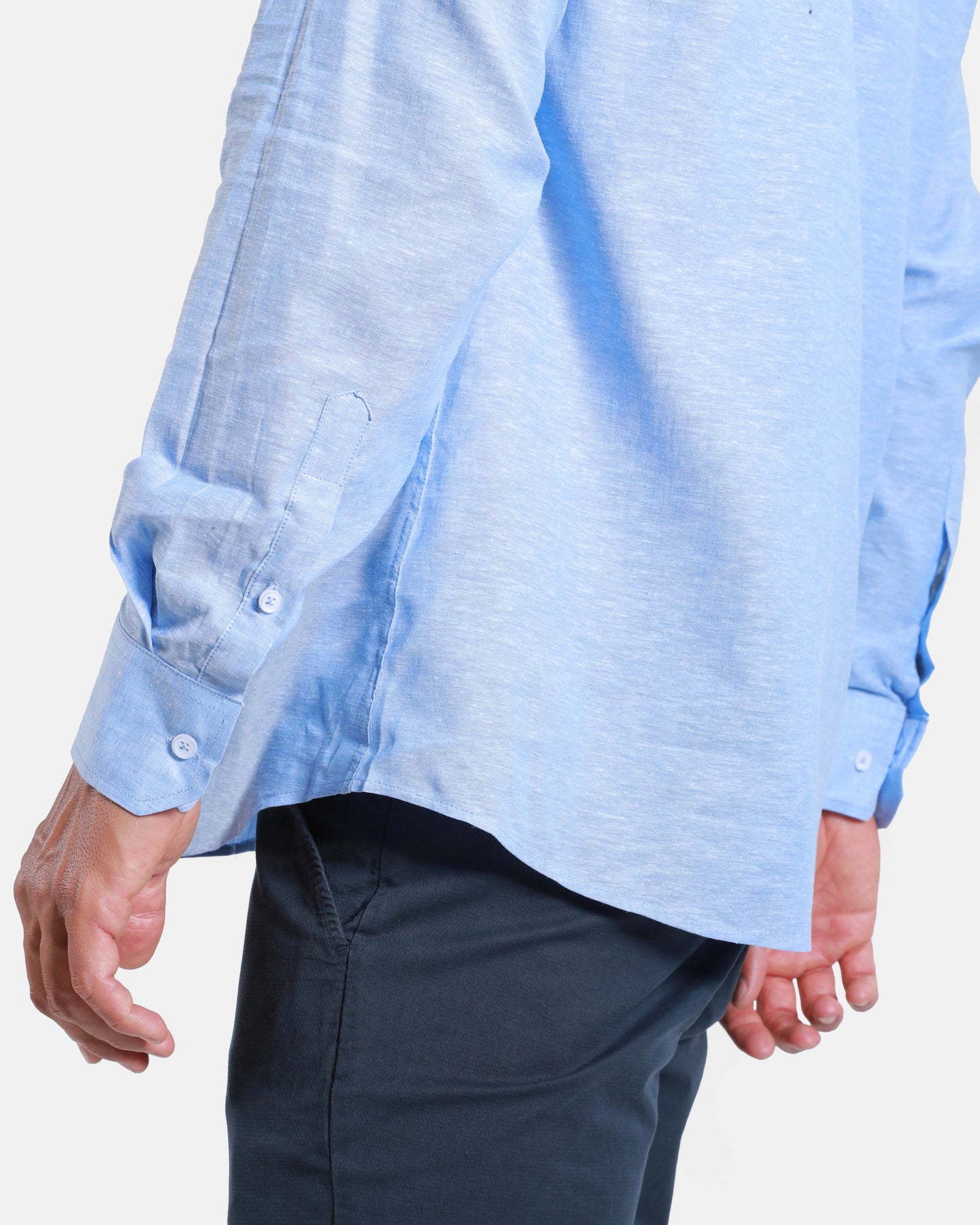 Classic Linen-Blend Long Sleeved Shirt
