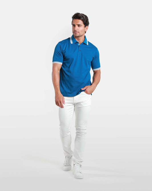Contrast Tipping Cotton Polo Shirt