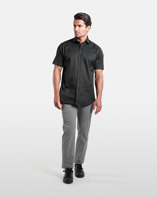 Plain Short Sleeve Cotton Shirt