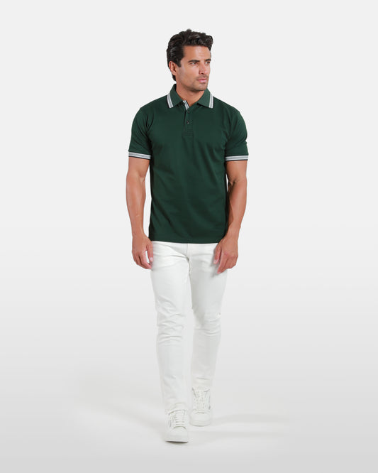 Contrast Tipping Cotton Polo Shirt