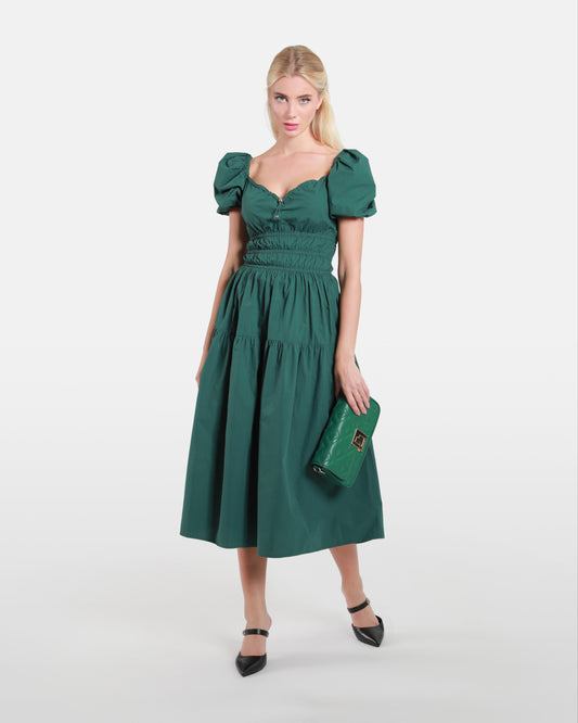 Tiered Off-Shoulder Midi Dress