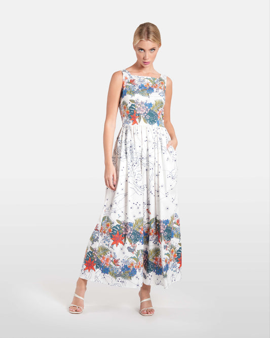 Floral Printed Sleeveless Dress