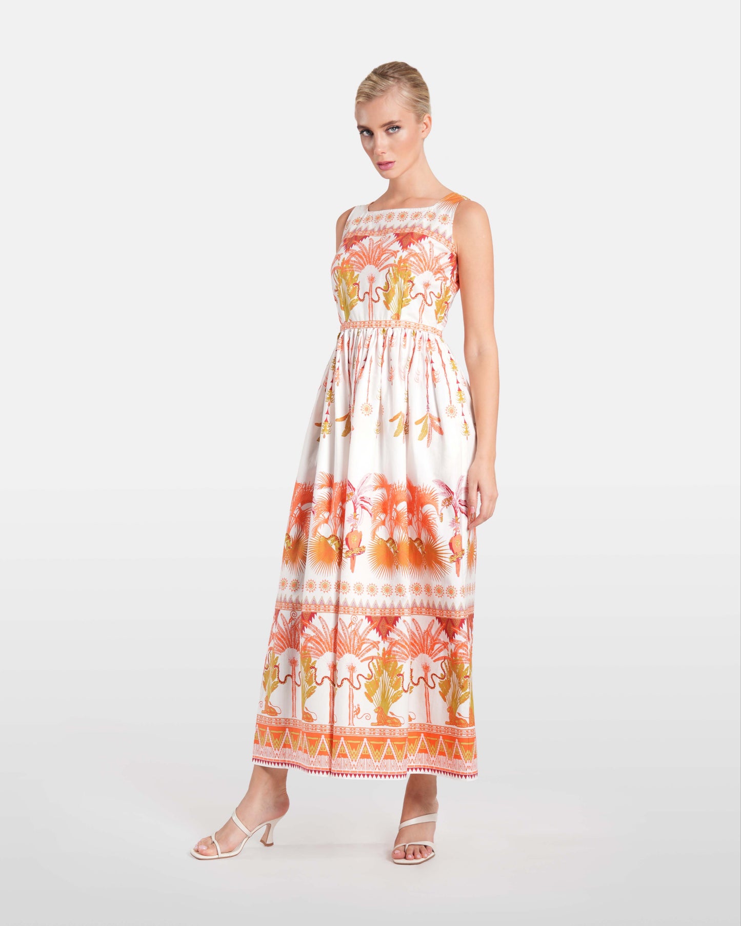 Bohemian Print Sleeveless Maxi Dress
