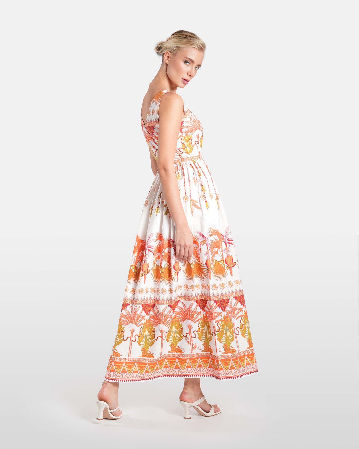 Bohemian Print Sleeveless Maxi Dress