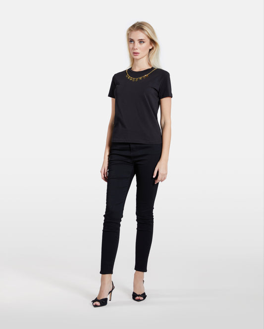 Faux Necklace Appliqued T-Shirt
