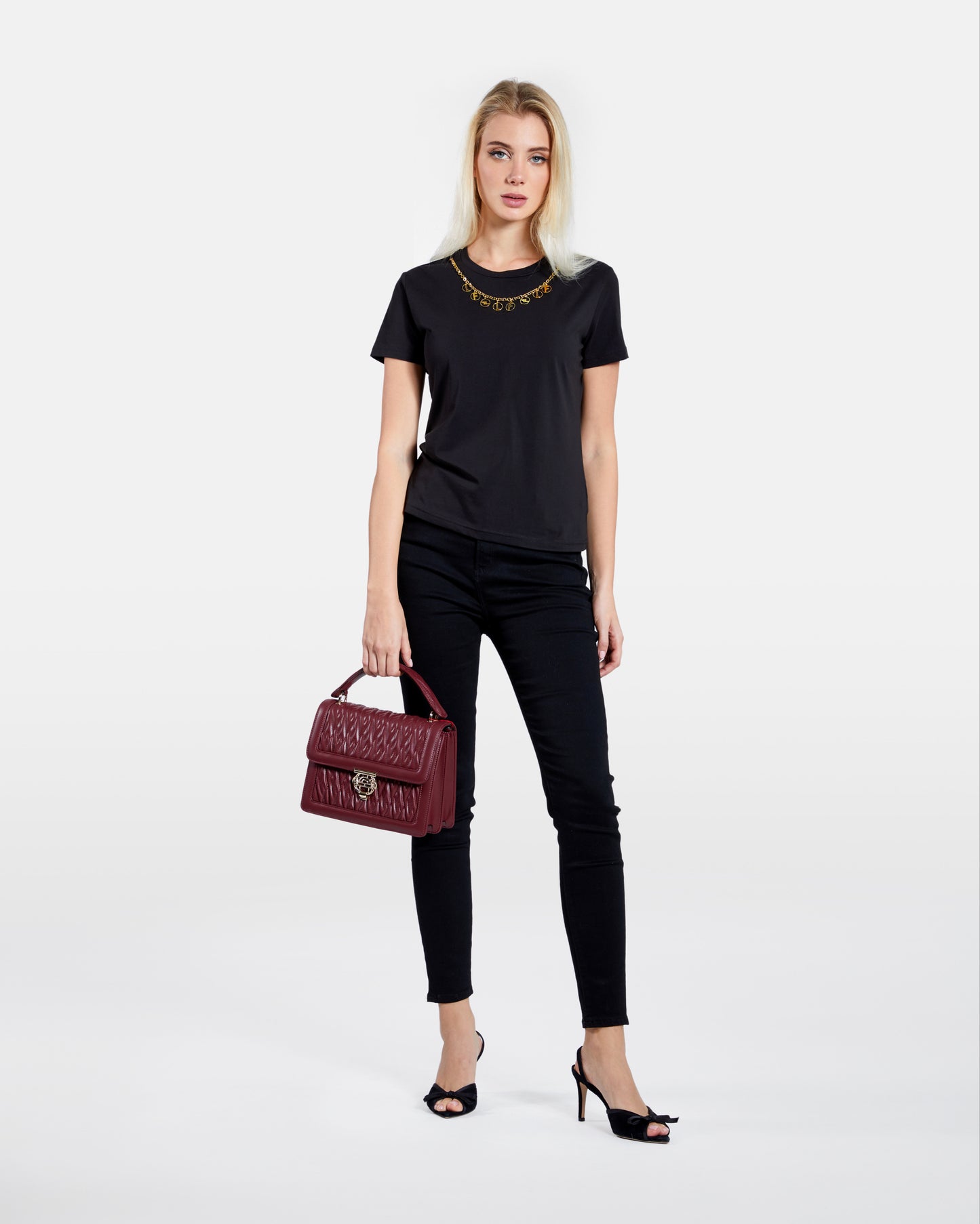 Faux Necklace Appliqued T-Shirt