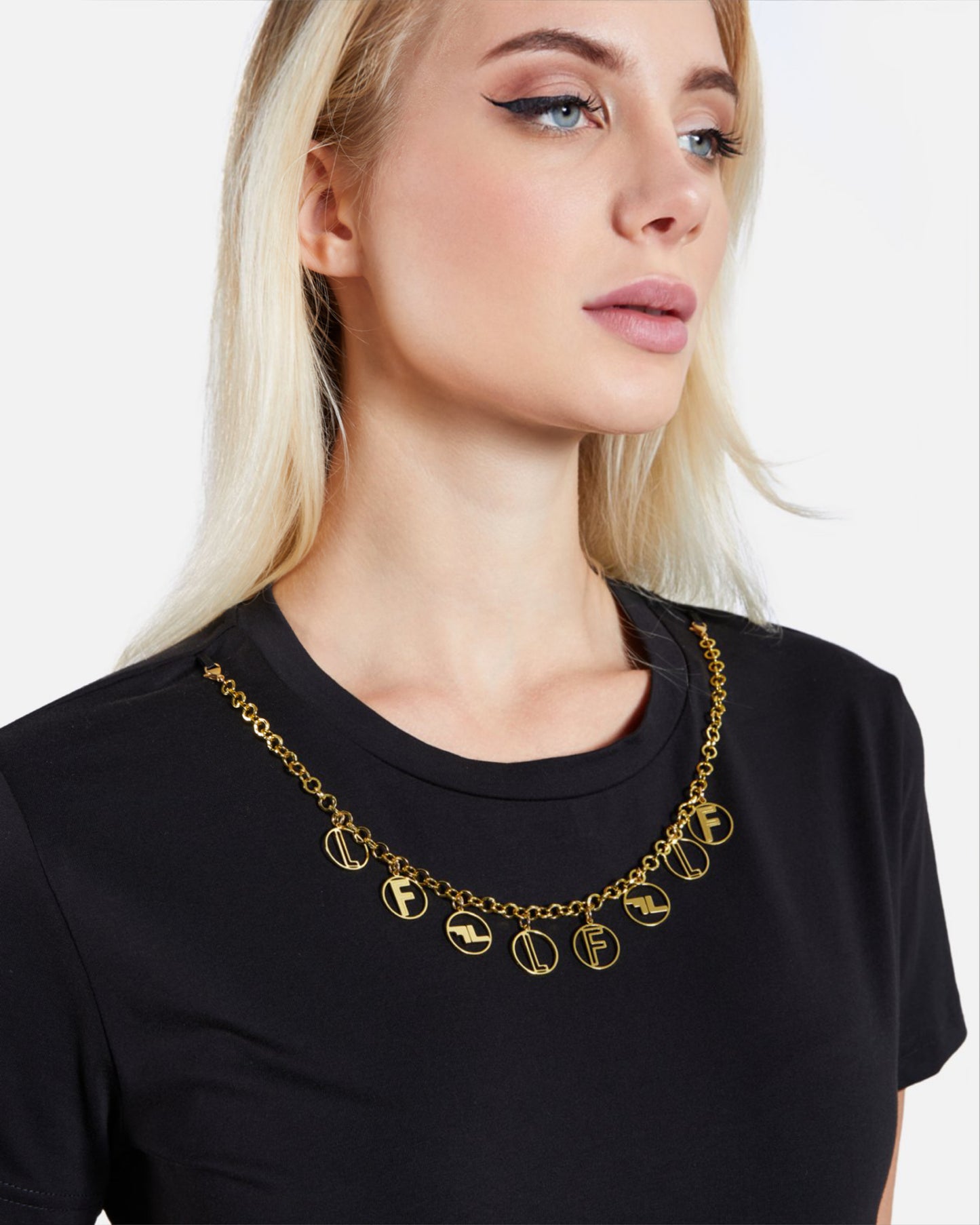 Faux Necklace Appliqued T-Shirt