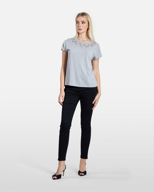 Rhinestones Embellished T-Shirt