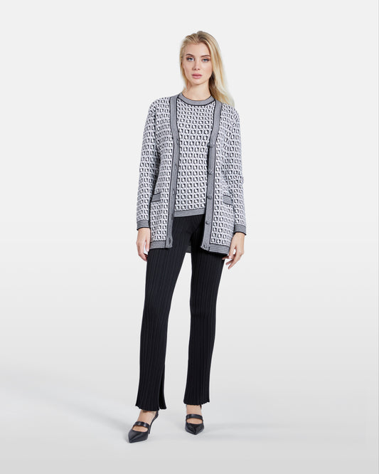 Monochrome Patterned Cardigan
