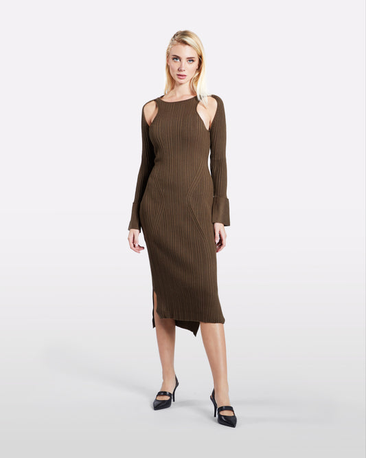 Cut-out Back Sash Dress