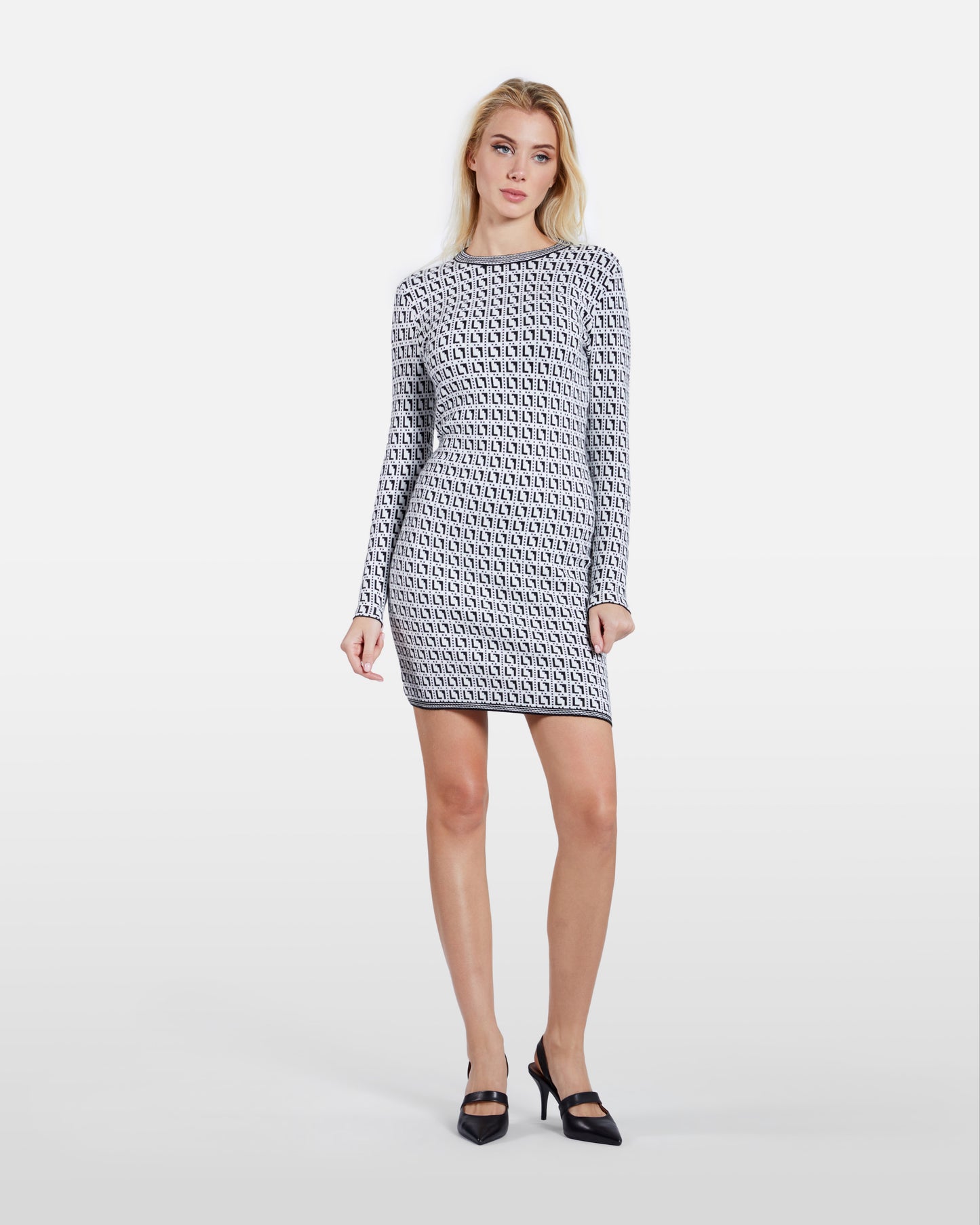 Monochrome Patterned Dress