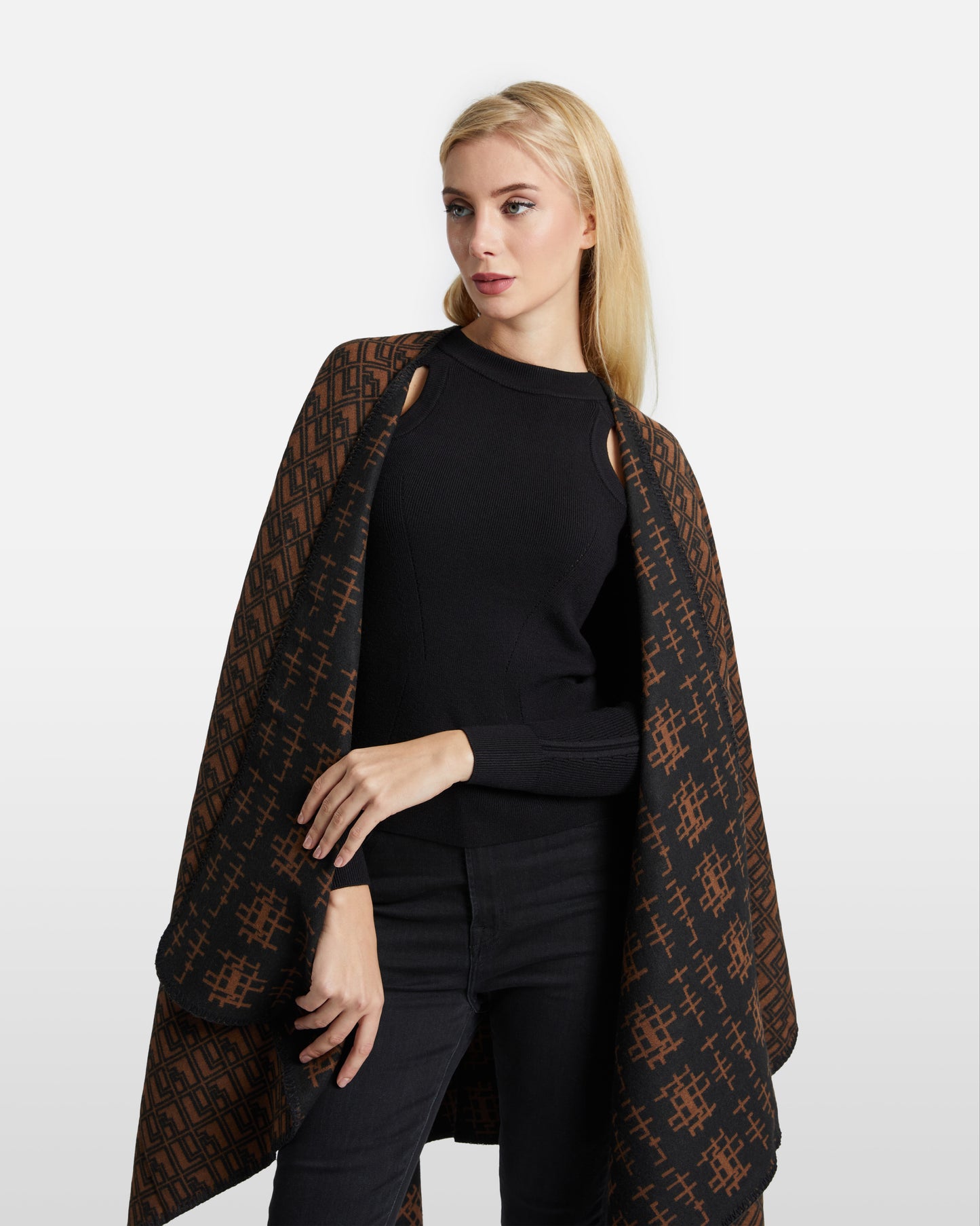 All-Over Patterned Poncho