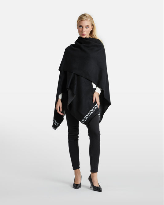 Fringed Monochrome Poncho
