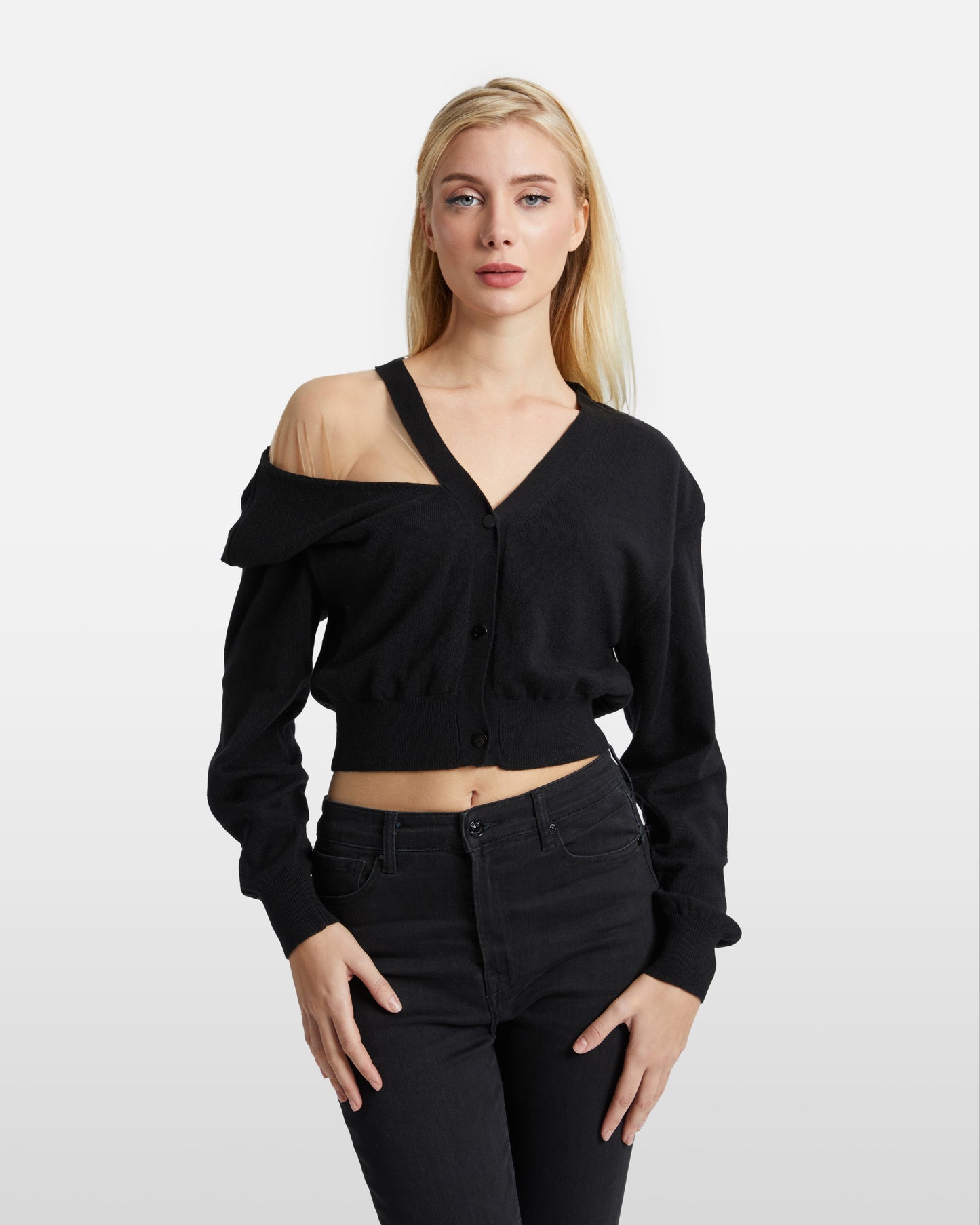 Mesh Paneled Crop Top