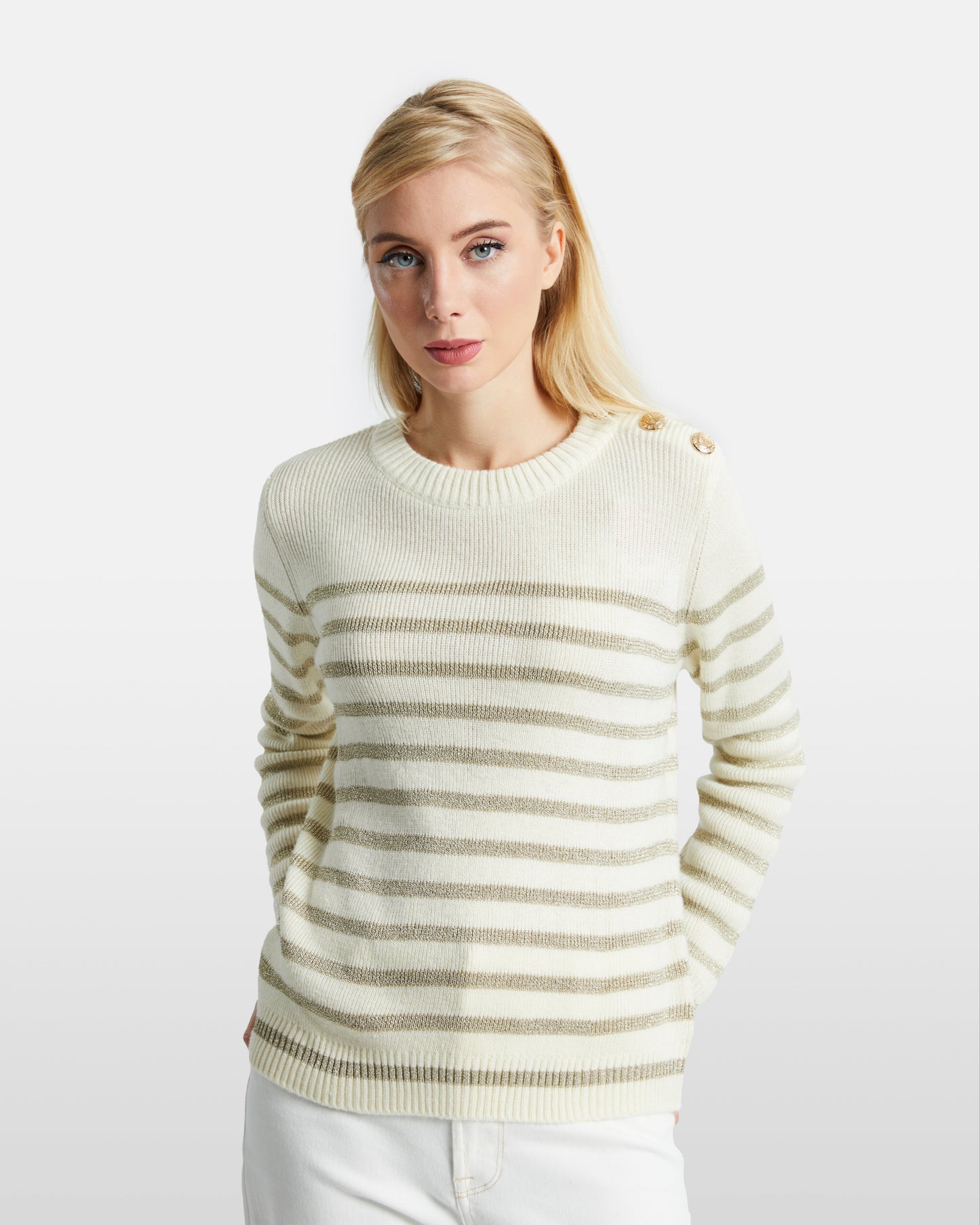 Metallic Striped Sweater