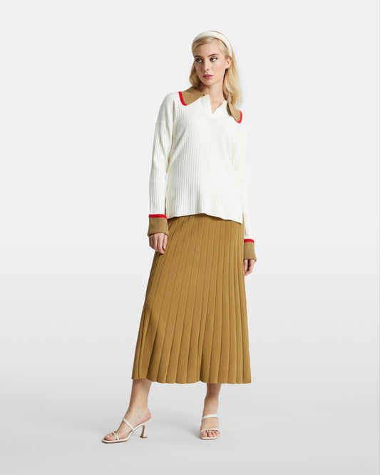 Knit Rib Midi Skirt