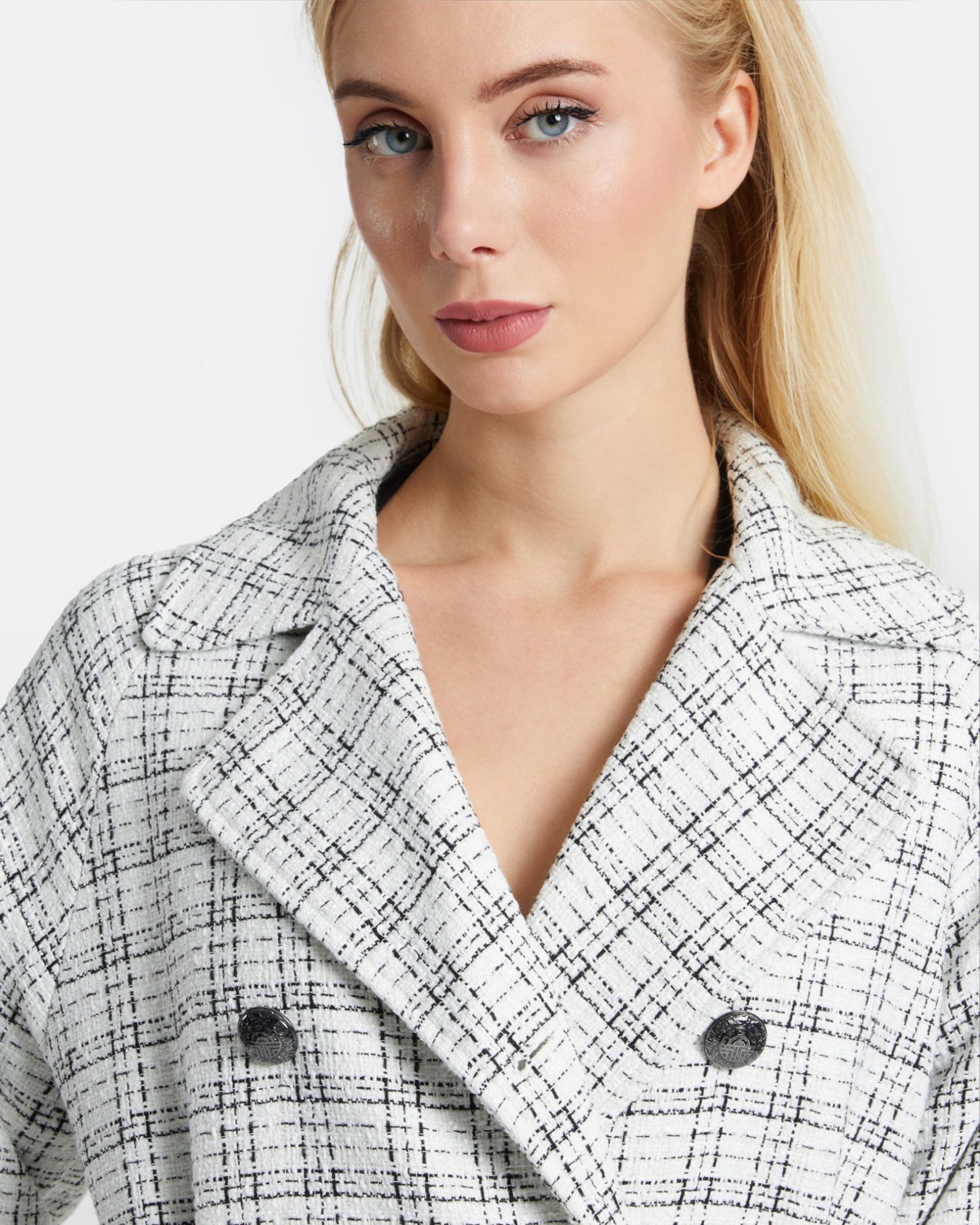 Plaid Tweed Overcoat