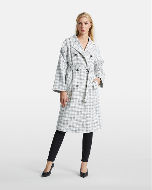 Plaid Tweed Overcoat