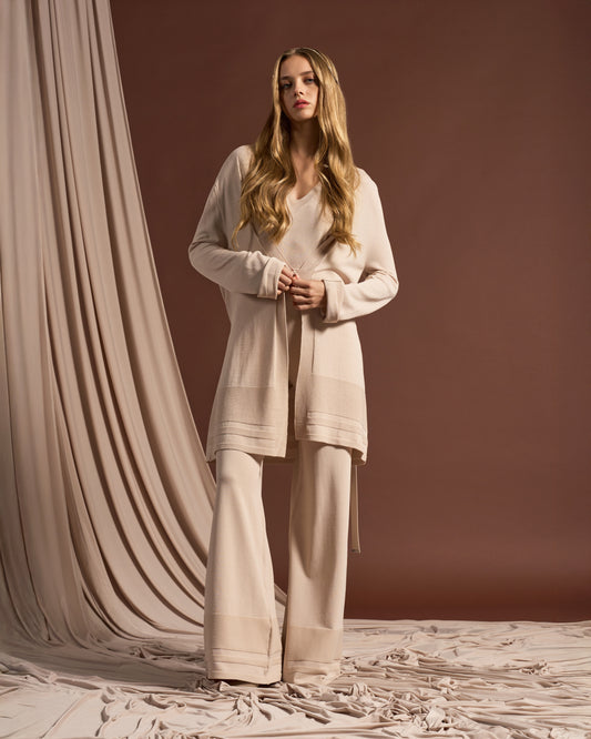 Flared Solid Tone Trousers