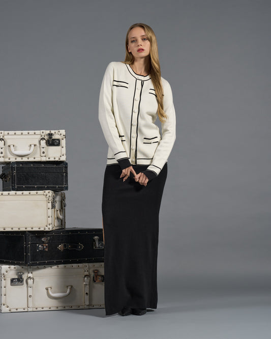 Contrasting Accents Cardigan