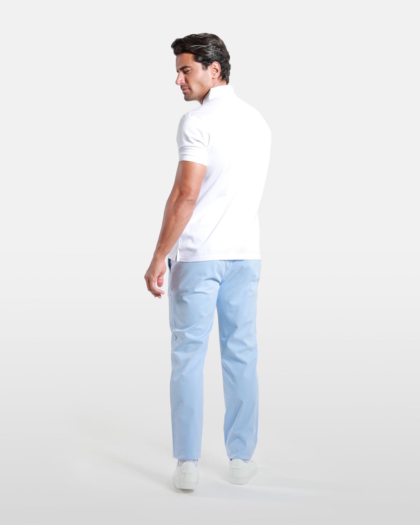 Zipped Collar Cotton Polo Shirt