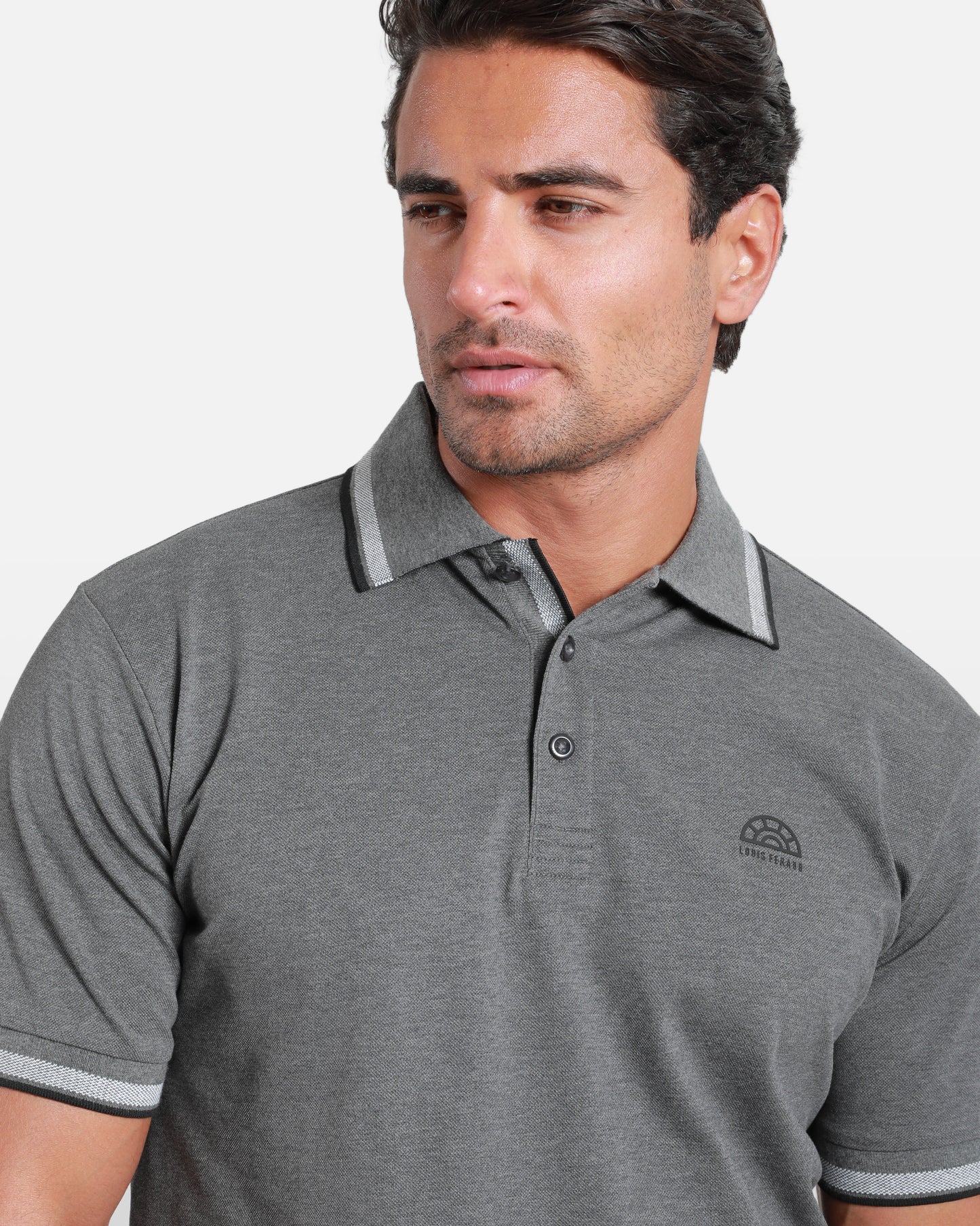 Contrast Striped Cotton Polo Shirt