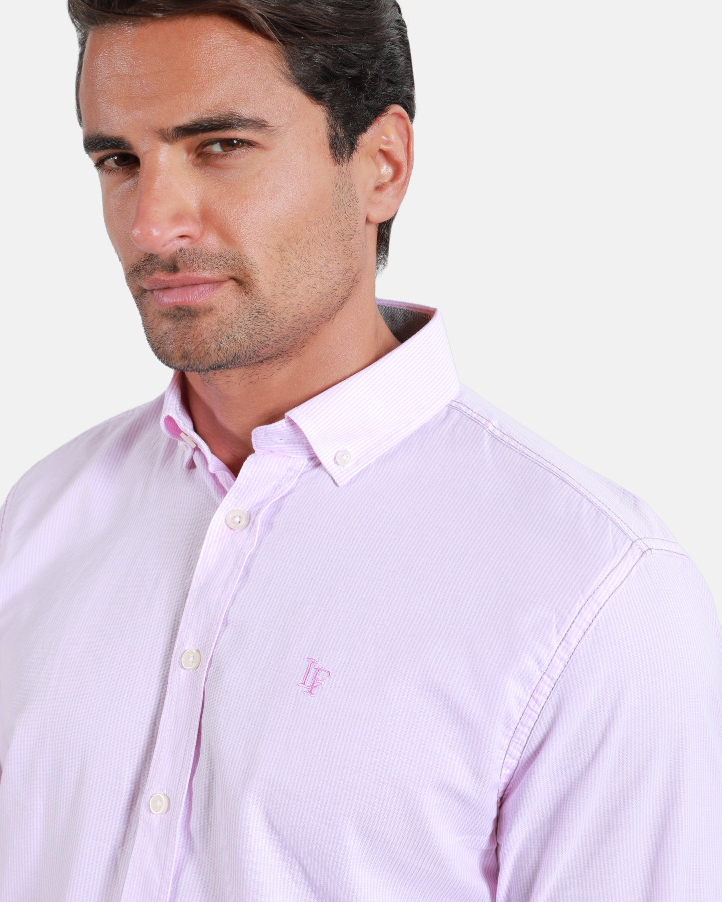 Embroidered Logo Striped Shirt
